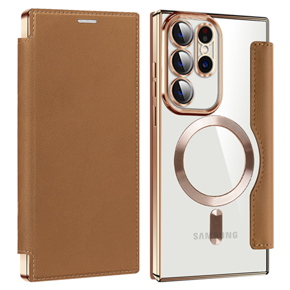 Card Holder Phone Case for Samsung Galaxy S23 Ultra Leather TPU RFID Blocking Magnetic Phone Cover Compatible with MagSafe Card Holder Phone Case for Samsung Galaxy S23 Ultra Leather TPU RFID Blocking Magnetic Phone Cover Compatible with MagSafe